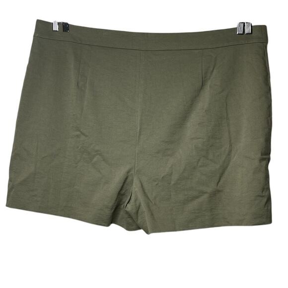 Leith High Waist Olive Green Shorts‎ Plus Size 4X - Picture 3 of 8